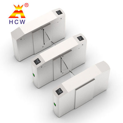 Retractable Flap Barrier Turnstile Gate RS232 With Plexiglass Door Wings