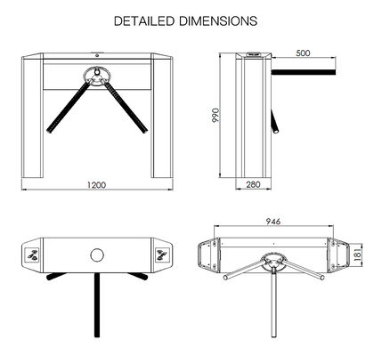 AC220V±10% Tripod Turnstile Gate with QR Code Ticket and -25℃ to 70℃ Working Environment for Secure Access Control