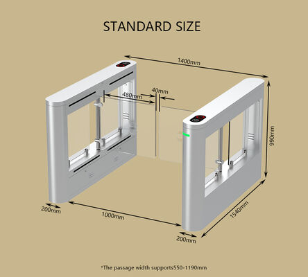 HCW CW406 Swing Barrier Turnstile Gate With 8 Pairs Infrared Detection Sensors Fast Speed 30-60 Person/Minute And 5 Million Times Life Span
