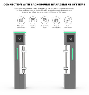 HCW Barrier Turnstile Gate with 600-1000mm Channel Width 30W DC Brushless Motor and 20-40 People/Minute Throughput for Pedestrian Management