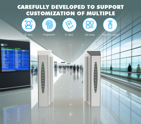 HCW Wing Gate Turnstile with 40W DC Brushless Motor RS485/RS232 Interface and 4-Pair Infrared Beam for Secure Access Control