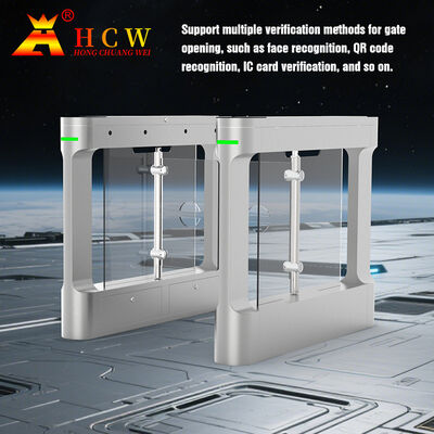 HCW IP42 Swing Barrier Turnstile,10mm Plexiglass Security Turnstile Gate and 30-40 People/Minute Throughput for Secure Access Control
