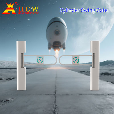 HCW 1S หมุนเวียน Swing Gate ทางเข้าซุปเปอร์มาร์เก็ต หมุนเวียนด้วยการจําหน่ายลายนิ้วมือหน้า
