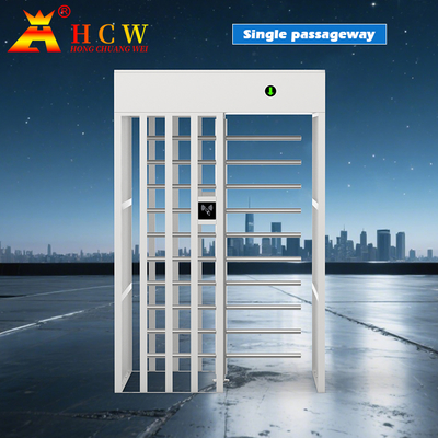 HCW Biometric Full Height Turnstile Gate Bi Directional 304SS ความปลอดภัยพร้อมระบบควบคุมคนเดิน