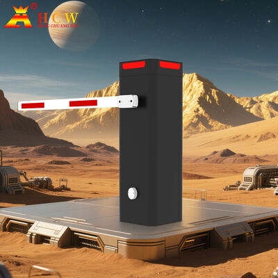 HCW ที่กั้นทางเข้าออกรถยนต์ ได้รับการรับรองมาตรฐาน ISO 9001/CE พร้อมตู้ขนาด 340*340*1095 มม. และโครงสร้างเหล็กแผ่นรีดเย็น