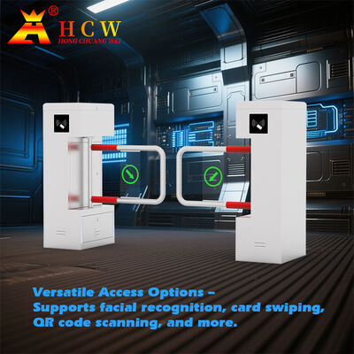 HCW Vertical Turnstile Gate with Facial Recognition Technology Compact Waist-High Design for 30-45 People/Minute Traffic