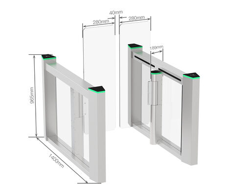 HCW Automatic Turnstile Gate with 30-40 Passages/Minute Throughput 10mm Plexiglass Door Wings and 3-Million-Cycle Durability