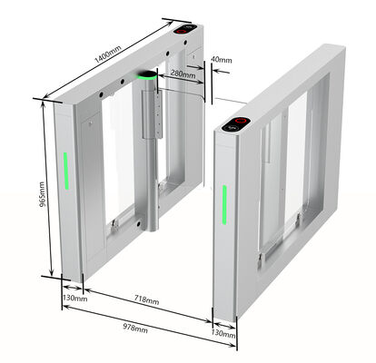HCW Automatic Swing Barrier Turnstile with 1.0mm Thickness 304 Stainless Steel and 1400*130*965mm Compact Design for Secure Access Control