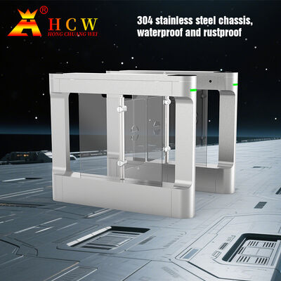 HCW Waterproof IP42 Swing Barrier Turnstile with 10mm Plexiglass and 30-40 People/Minute Throughput for Secure Access Control