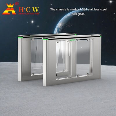 HCW Swing Barrier Turnstile มีชาสี 1600 * 120 * 980 มิลลิเมตร อินเตอร์เฟซ RS485 / RS232 กับ Swing Barrier Turnstile ประตูอัตโนมัติ