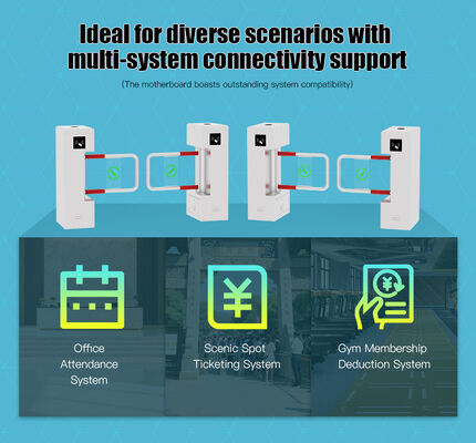 HCW Vertical Turnstile Gate features facial recognition, compact waist-high design, and handles 30-45 people/minute for efficient access control